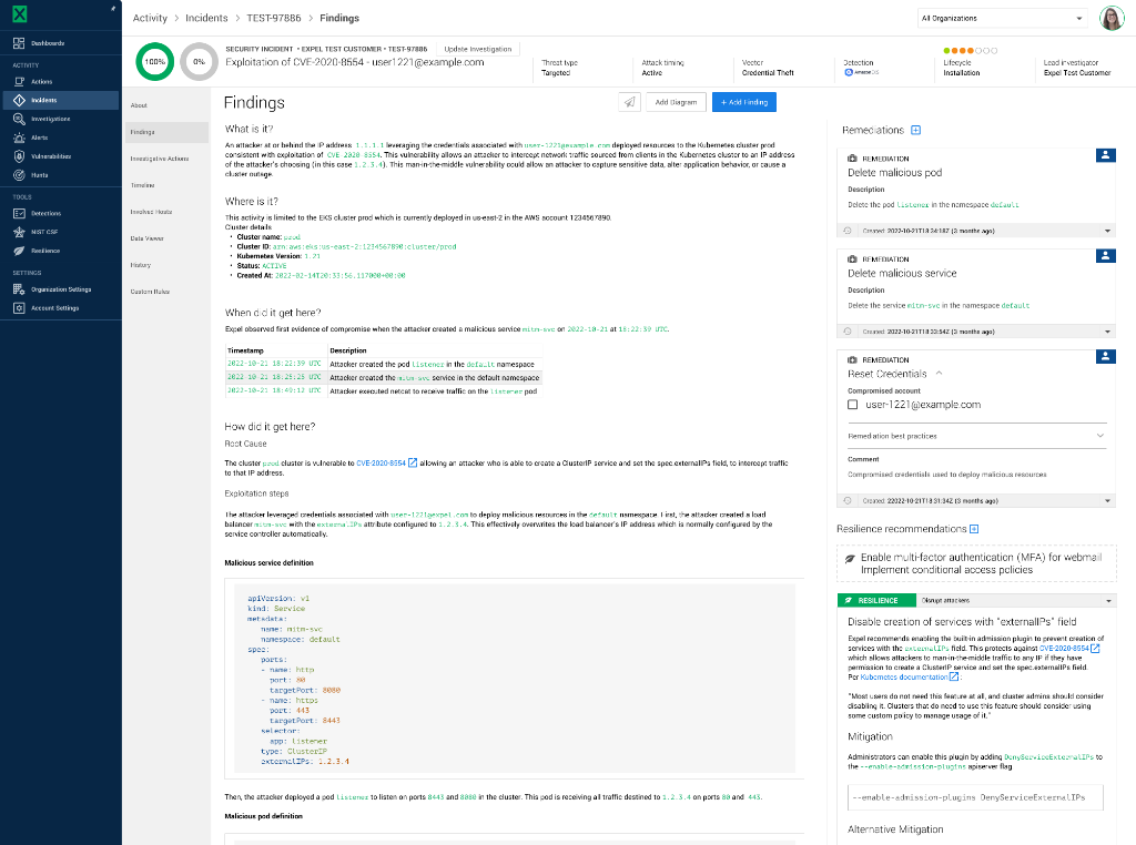 Expel Workbench monitors your Kubernetes clusters and helps you address security concerns