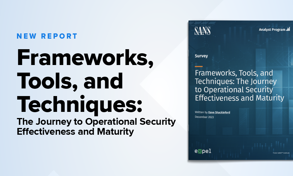 SANS Institute Research Shows What Frameworks, Benchmarks, and Techniques Organizations Use on their Path to Security Maturity