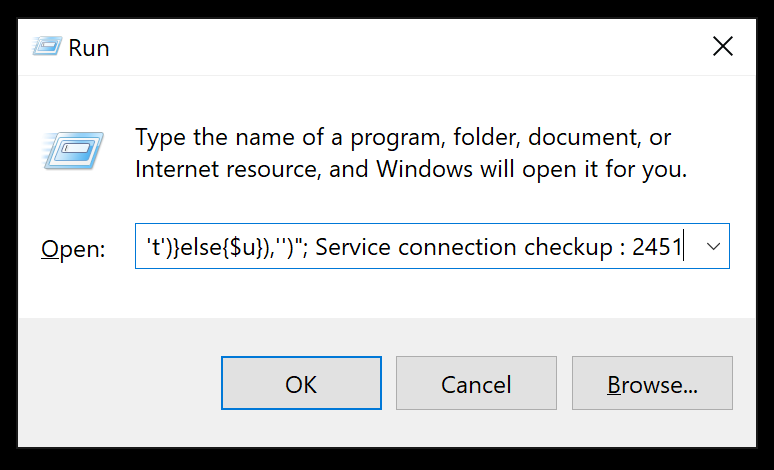 Text at the end of a PowerShell command. 