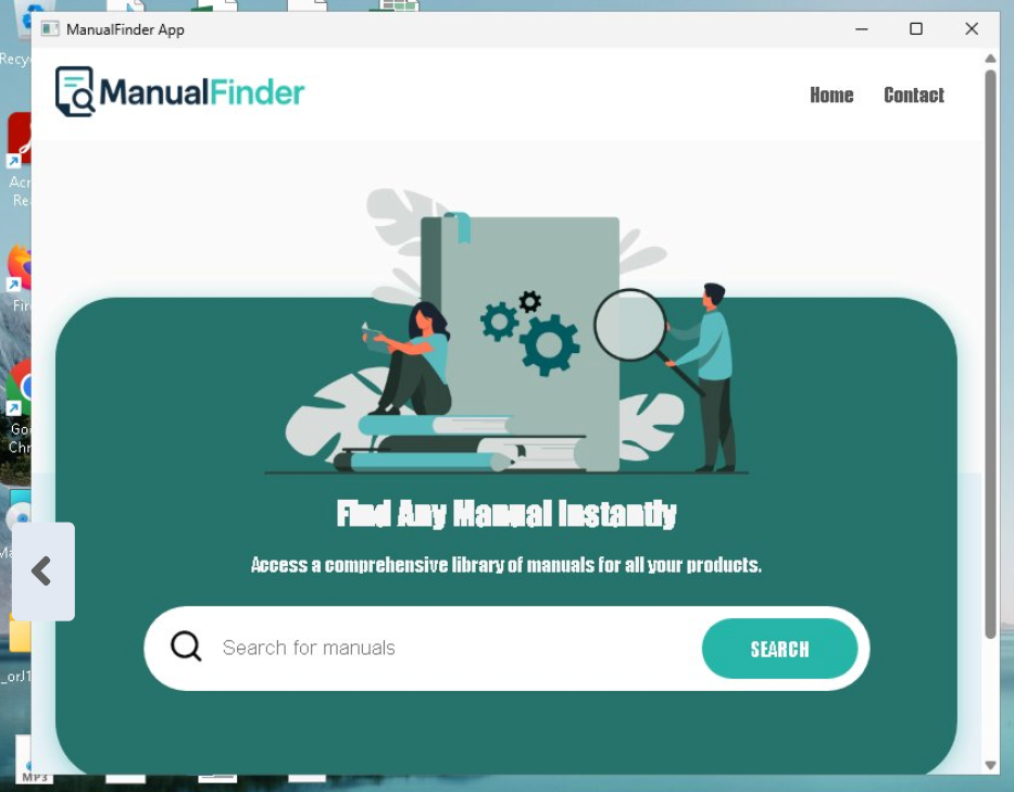 A screenshot of the spoofed ManualFinder website. 