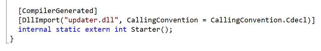 The GreenshotPlugin.dll (.NET) loading updater.dll (Native Code)