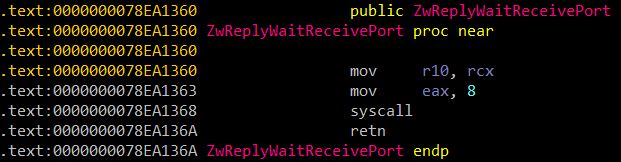 An example of an ntdll function before being hooked by an EDR