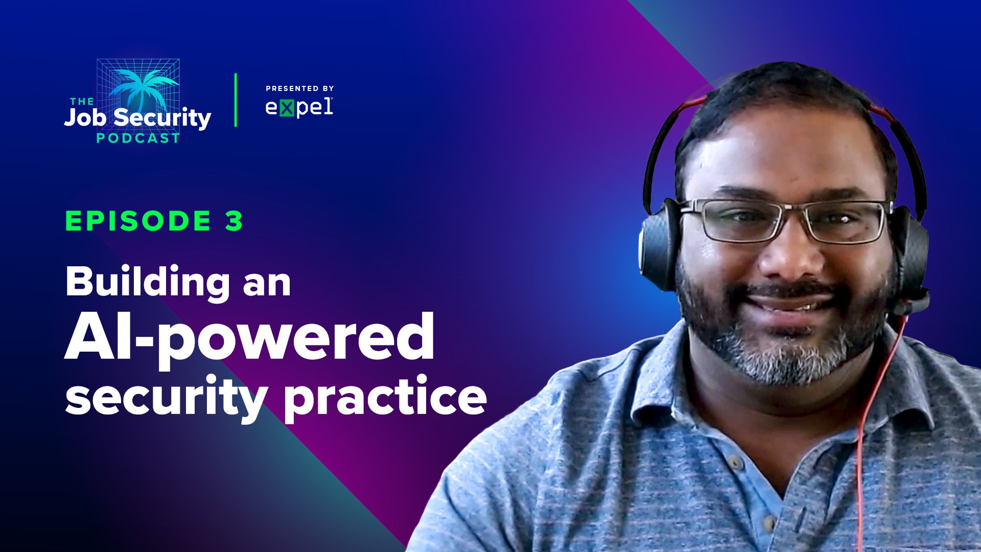 a thumbnail image to a podcast session on ai powered cybersecurity