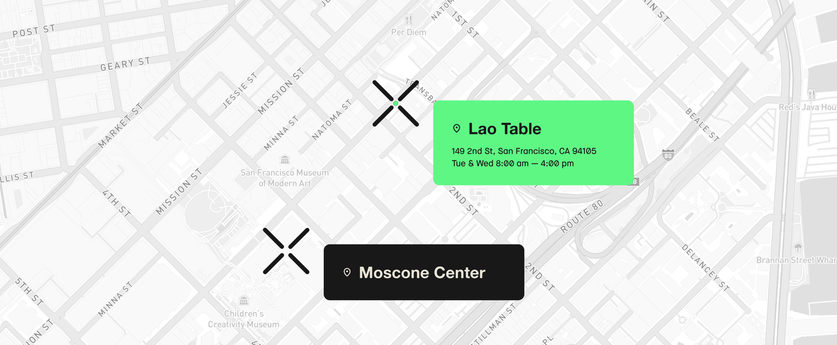 Map of Lao Table from Moscone Center
